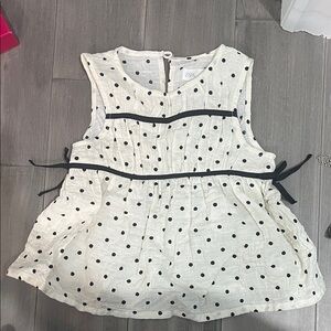 Zara White Sleeveless Polka Dot Top, size 4T